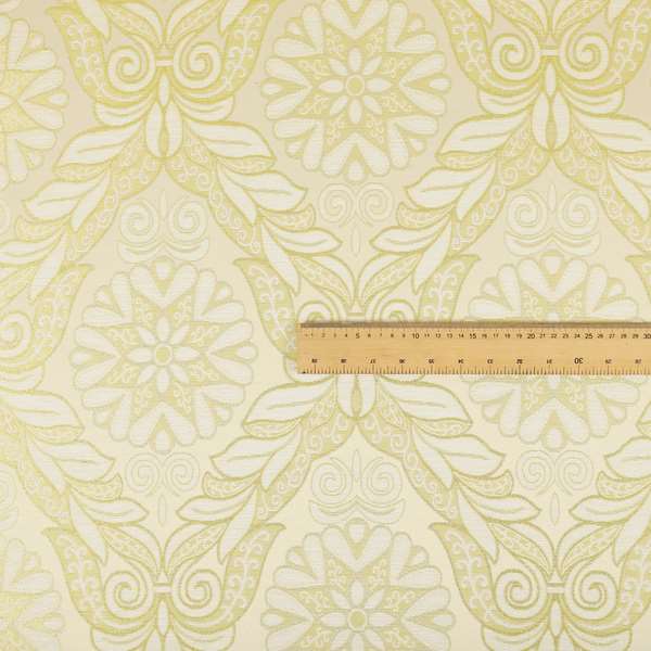 Sultan Collection Damask Floral Pattern Gold Shine Effect Colour Upholstery Fabric CTR-139
