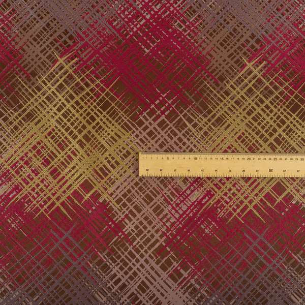 Milano Collection Purple Pink Colours In Abstract Pattern Chenille Furnishing Fabric CTR-170