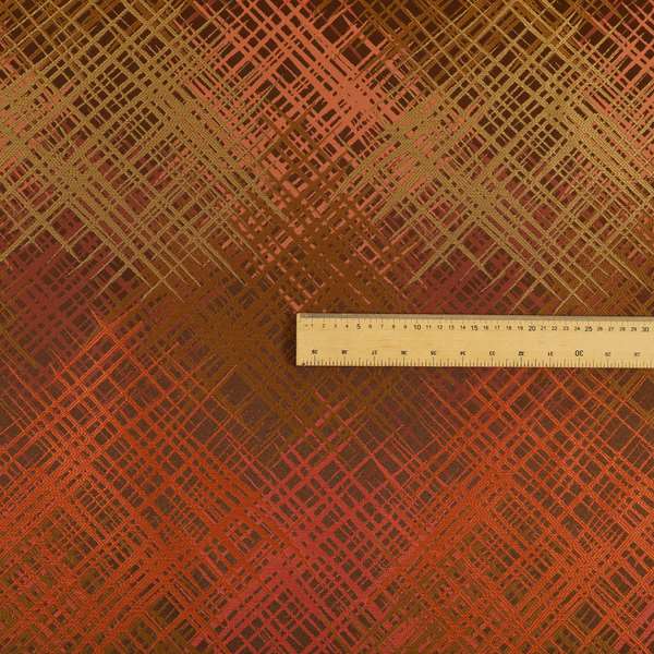 Milano Collection Bronze Orange Colours In Abstract Pattern Chenille Furnishing Fabric CTR-171 - Handmade Cushions