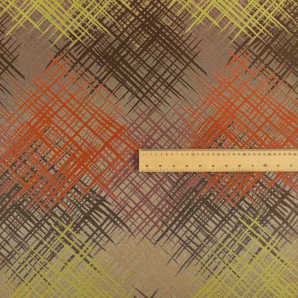 Milano Collection Green Colours In Abstract Pattern Chenille Furnishing Fabric CTR-178