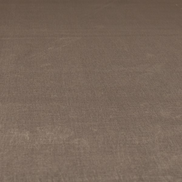Barbados Plain Velvet Water Repellent Brown Upholstery Fabric CTR-1802