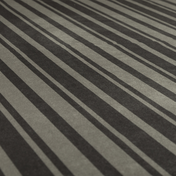 Oman Printed Velour Velvet Stripe Pattern Brown Colour Upholstery Fabric CTR-1934 - Handmade Cushions