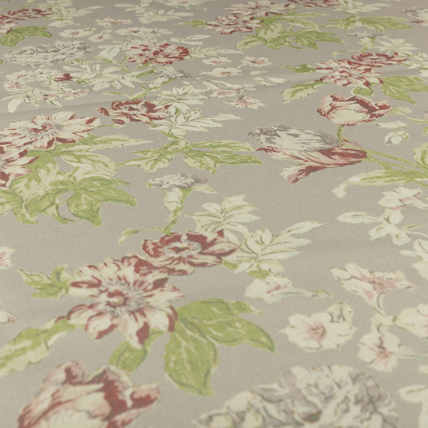 Alnwick Floral Printed Lilac Colour Print Upholstery Fabric CTR-1962 - Handmade Cushions