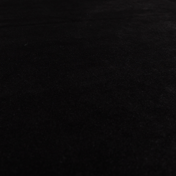 Muscat Plain Velvet Material Black Colour Upholstery Fabric CTR-2010