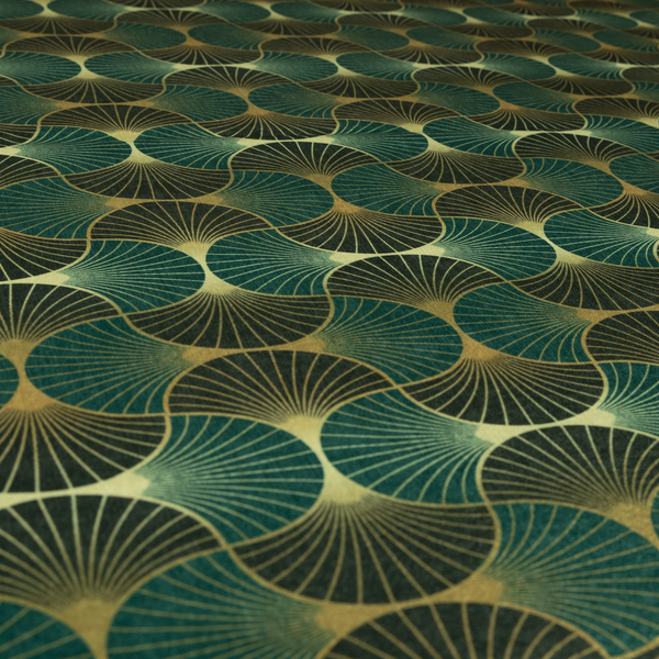 Zurich Teal Geometric Patterned Upholstery Fabric CTR-2019