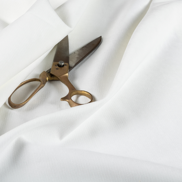 Maputo Flat Soft Chenille White Colour Upholstery Fabric CTR-2104