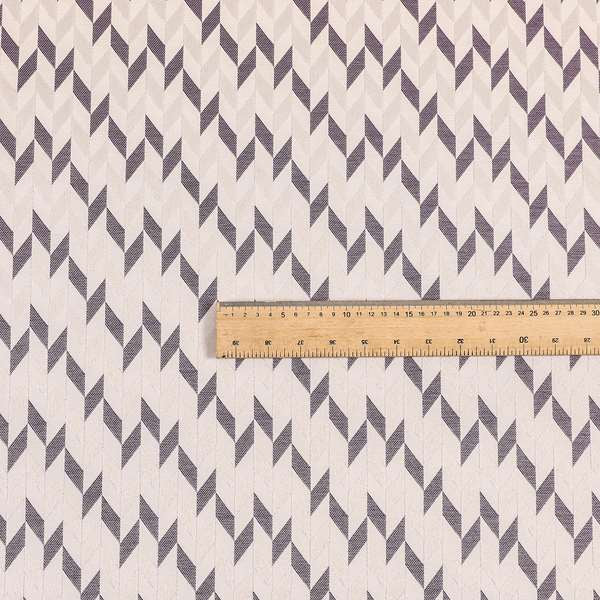 Zenith Collection In Smooth Chenille Finish Purple Colour Geometric Pattern Upholstery Fabric CTR-213 - Handmade Cushions