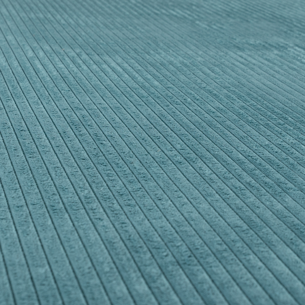 Denver Striped Corduroy Teal Blue Upholstery Fabric CTR-2132 - Handmade Cushions