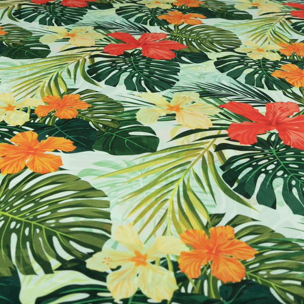 Jardin Jungle All Over Floral Pattern Printed Soft Velour Upholstery Fabric CTR-2161 - Handmade Cushions