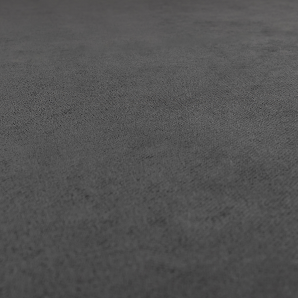 Tessuto Soft Chenille Plain Water Repellent Charcoal Grey Upholstery Fabric CTR-2305
