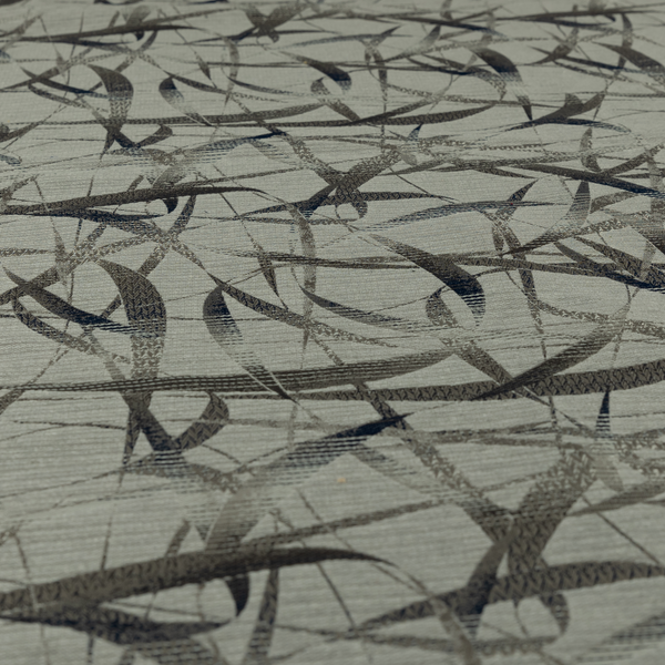 Budapest Abstract Pattern Grey Colour Upholstery Fabric CTR-2349