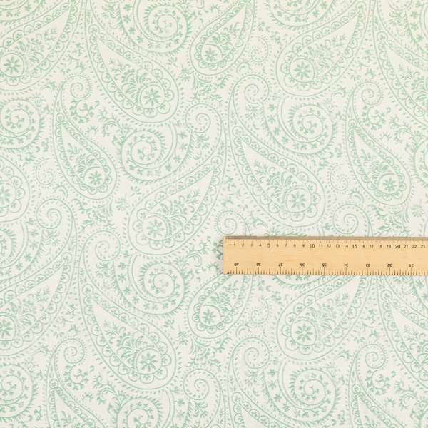 Istanbul Range Of Faint Paisley Pattern In Green Colour Furnishing Fabric CTR-242 - Made To Measure Curtains