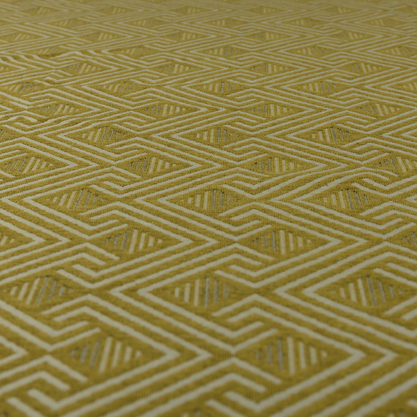 Erina Geometric Patterned Weave Yellow Colour Upholstery Fabric CTR-2501 - Roman Blinds
