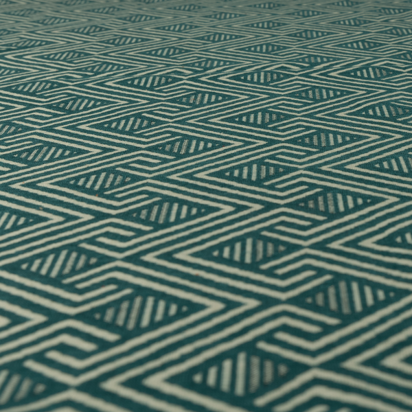 Erina Geometric Patterned Weave Blue Teal Colour Upholstery Fabric CTR-2503 - Roman Blinds