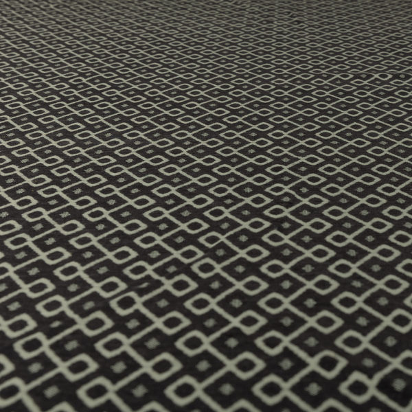Erum Geometric Patterned Weave Grey Colour Upholstery Fabric CTR-2506