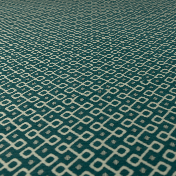 Erum Geometric Patterned Weave Blue Teal Colour Upholstery Fabric CTR-2510 - Handmade Cushions