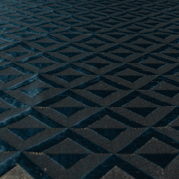 Paradise Geometric Pattern In Blue Upholstery Fabric CTR-2513 - Roman Blinds