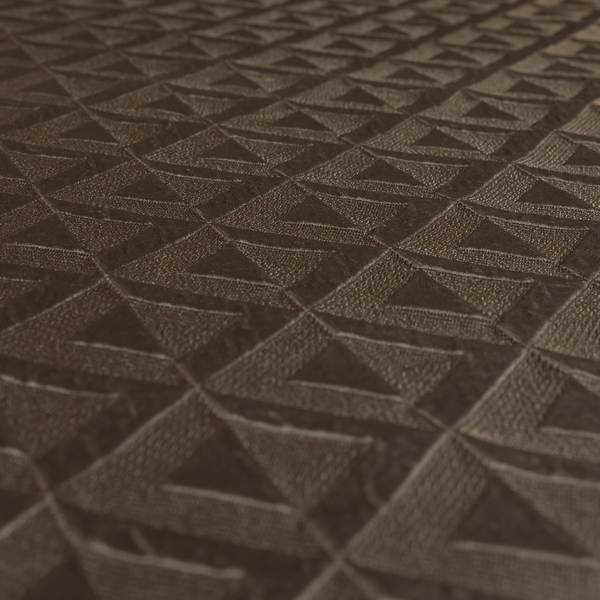 Paradise Geometric Pattern In Brown Upholstery Fabric CTR-2516