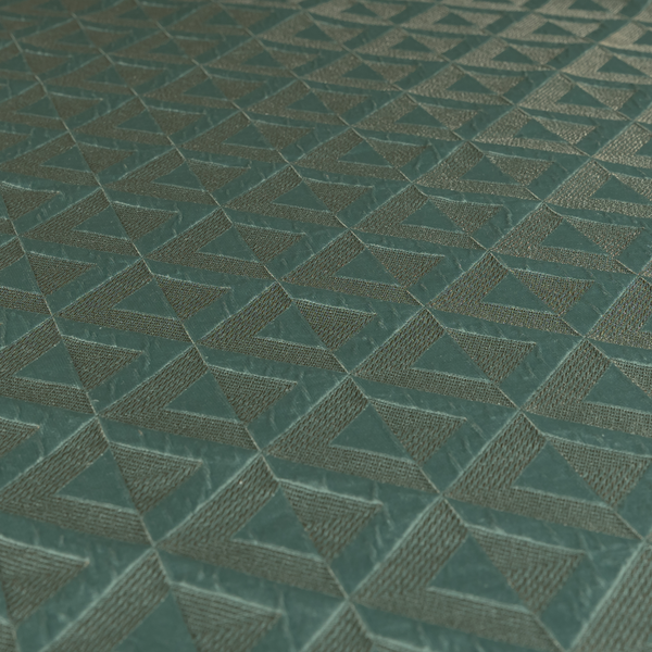 Paradise Geometric Pattern In Green Upholstery Fabric CTR-2519