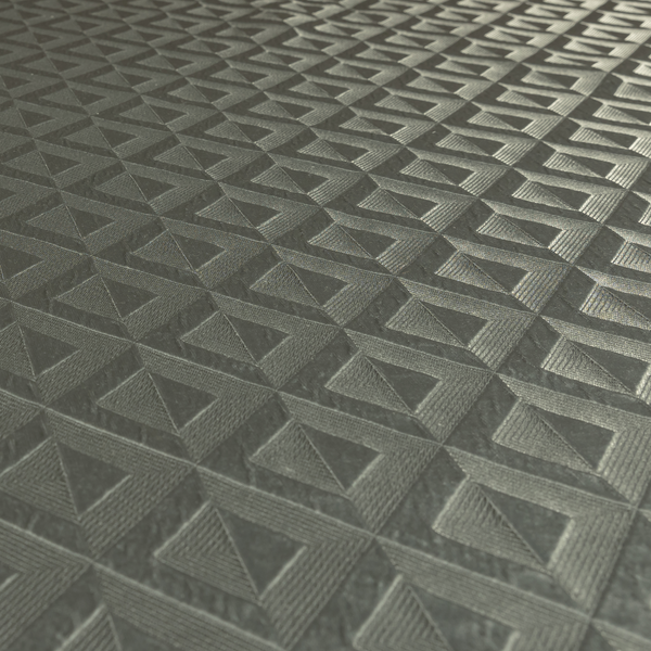 Paradise Geometric Pattern In Grey Upholstery Fabric CTR-2531