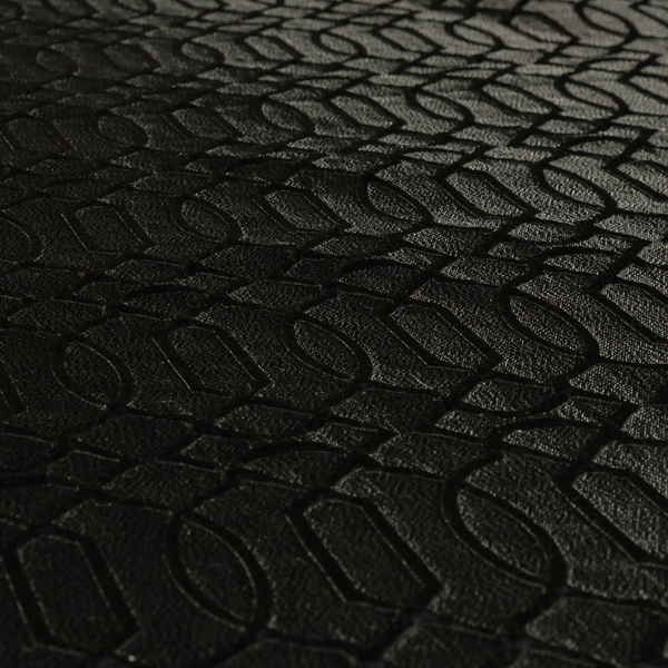 Paradise Trellis Pattern In Black Upholstery Fabric CTR-2535 - Handmade Cushions