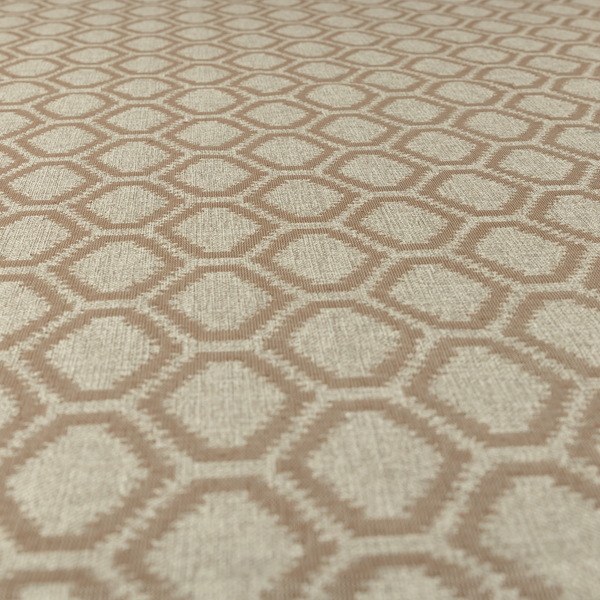 Aamna Uniformed Geometric Pattern Brown Upholstery Fabric CTR-2542 - Handmade Cushions