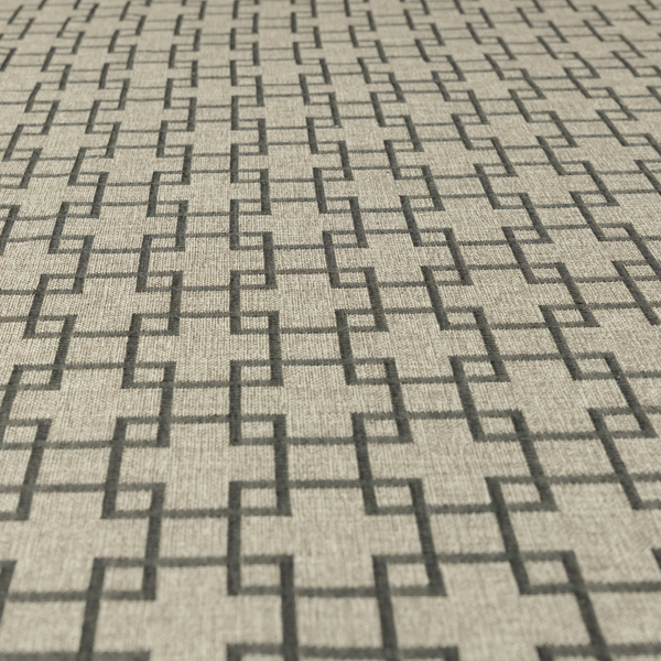 Aatifa Cubis Geometric Pattern Grey Upholstery Fabric CTR-2546