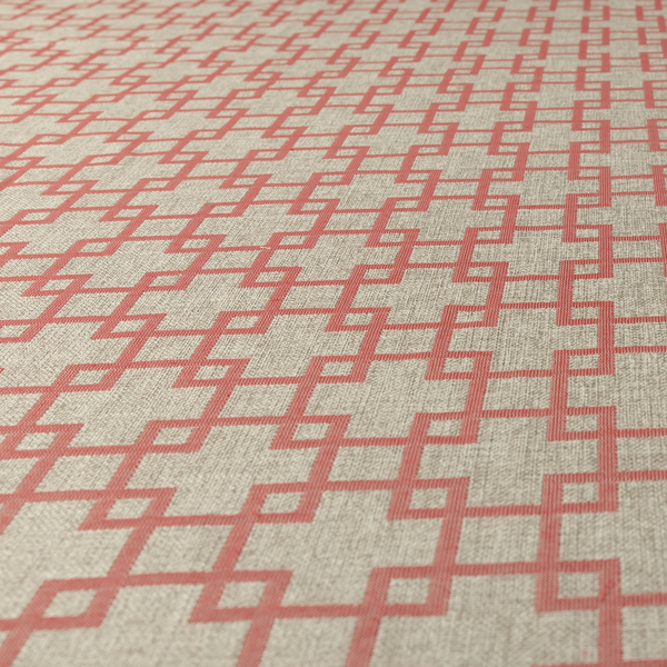 Aatifa Cubis Geometric Pattern Pink Upholstery Fabric CTR-2550 - Handmade Cushions