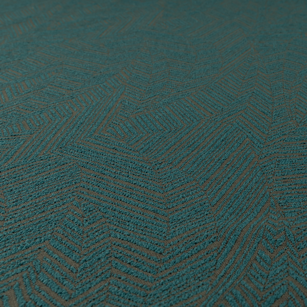 Cotswold Abstract Pattern Teal Blue Colour Upholstery Fabric CTR-2552