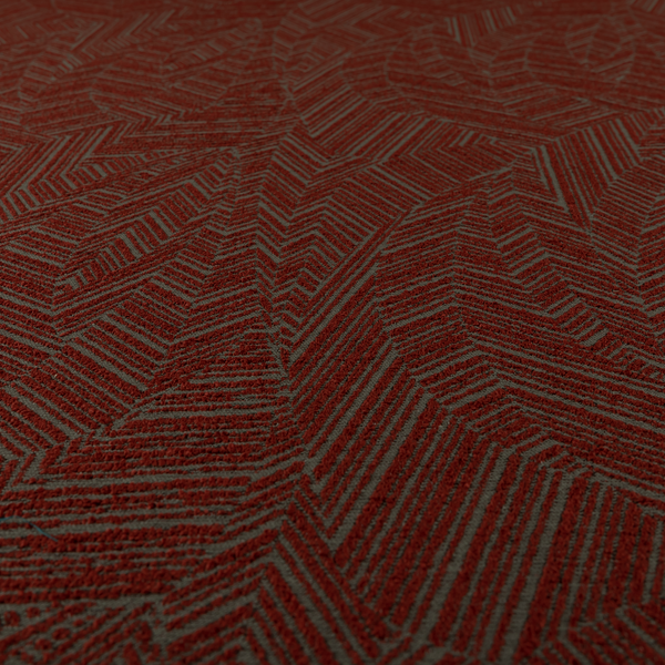 Cotswold Abstract Pattern Red Colour Upholstery Fabric CTR-2554