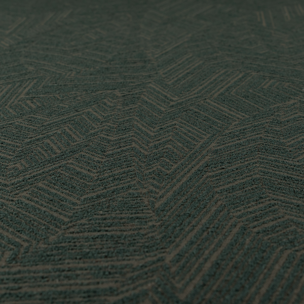 Cotswold Abstract Pattern Dark Teal Colour Upholstery Fabric CTR-2556