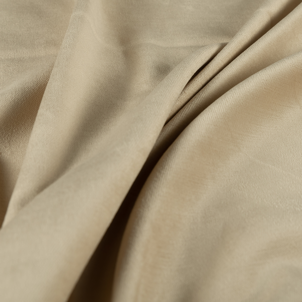 Atlantic Ribbed Textured Plain Cotton Feel Velvet Beige Upholstery Fabric CTR-2578