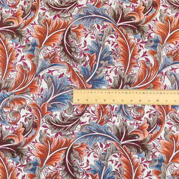 Colarto Collection Tropical Colours In Floral Pattern Chenille Furnishing Fabric CTR-265 - Roman Blinds