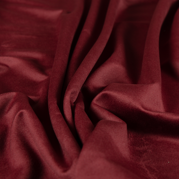 Alpha Plain Durable Velvet Brushed Cotton Effect Upholstery Fabric Burgundy Colour CTR-2696