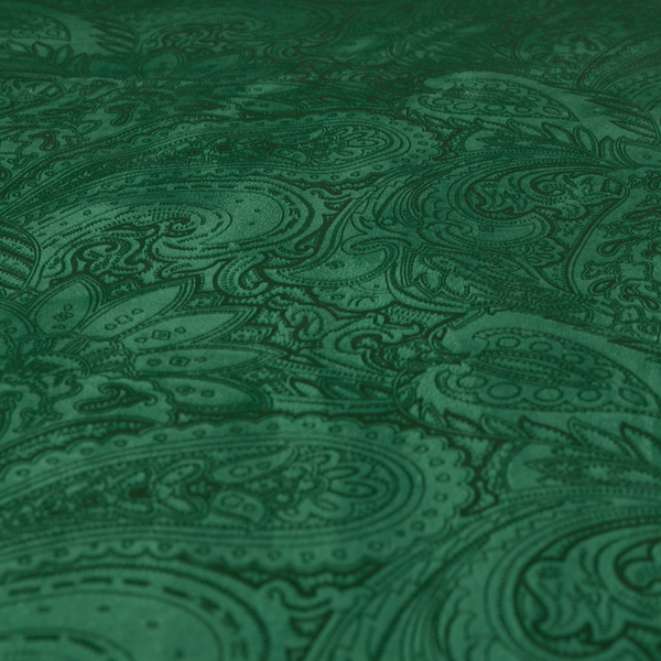 Athena Laser Cut Pattern Soft Velveteen Green Velvet Upholstery Curtains Fabric CTR-2752 - Roman Blinds
