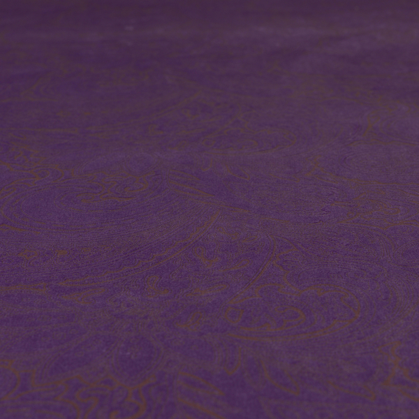 Athena Laser Cut Pattern Soft Velveteen Purple Velvet Upholstery Curtains Fabric CTR-2755