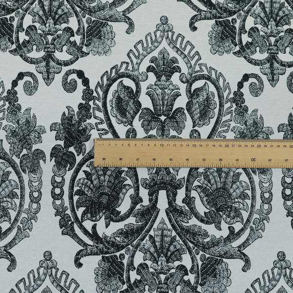 Starla Flat Weave Chenille Damask Pattern In Green Furnishing Fabric CTR-340