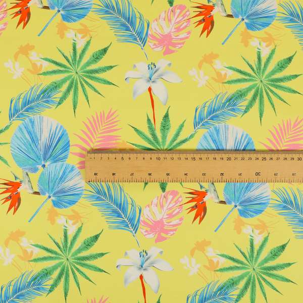 Freedom Printed Velvet Fabric Yellow Chinese Floral Blossom Pattern Upholstery Fabrics CTR-480