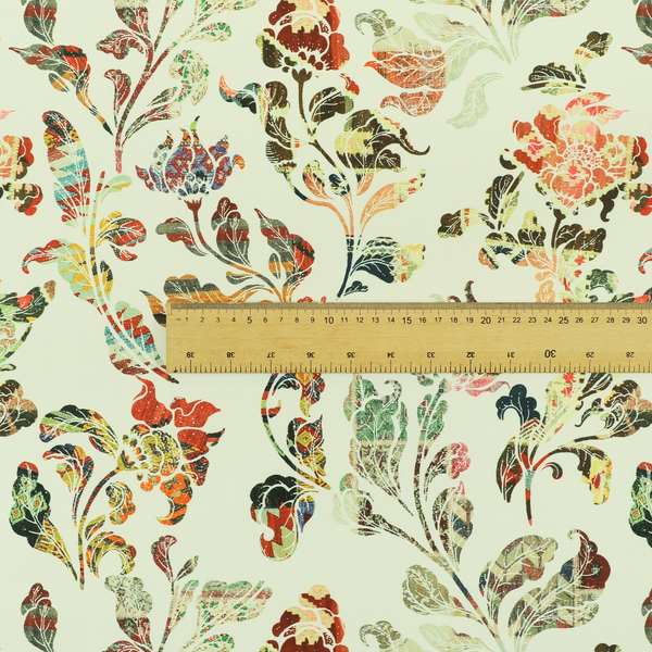 Freedom Printed Velvet Fabric Tropical Colours Full Of Floral Printed Upholstery Fabrics CTR-513