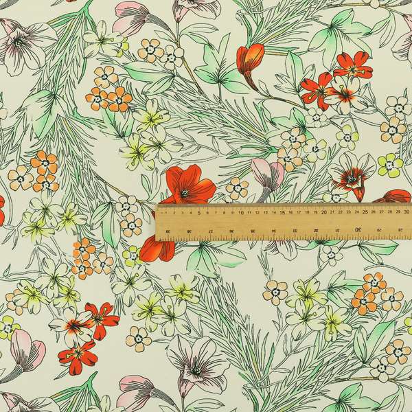 Freedom Printed Velvet Fabric Red Floral Garden Theme Pattern Upholstery Fabrics CTR-524