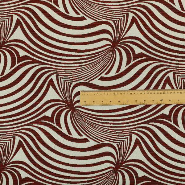 Anchorage Modern Funky Stripe Zebra Style Design Red White Lightweight Furnishing Fabrics CTR-579 - Handmade Cushions