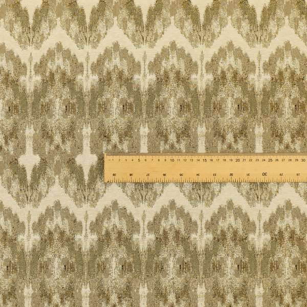 Bruges Stripe Zig Zag Striped Chevron Brown Beige Chenille Quality Jacquard Upholstery Fabrics CTR-674