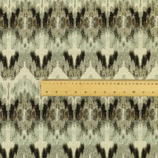 Bruges Stripe Zig Zag Chevron Black White Chenille Jacquard Upholstery Fabrics CTR-676 - Made To Measure Curtains