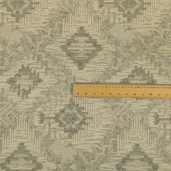 Elba Faded Kilim Traditional Pattern Cream Chenille Colour Furnishing Curtain Fabric CTR-801 - Handmade Cushions