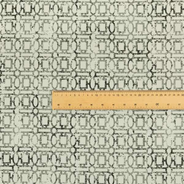 Tiffany Lightweight Modern Geometrical Pattern Small Scale Silver Grey Chenille Upholstery Fabric CTR-864