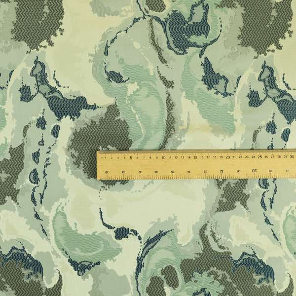 Havana Camouflage Multi Coloured Pattern Blue Grey Colour Chenille Upholstery Fabric CTR-887 - Made To Measure Curtains