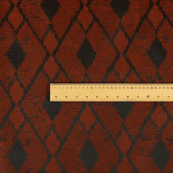 Fabriano Diamond Pattern Chenille Type Red Upholstery Fabric CTR-922