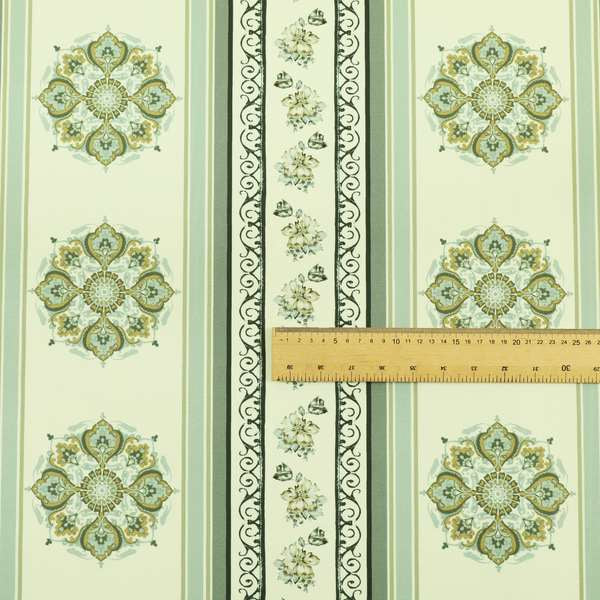 Freedom Printed Velvet Fabric Collection Regency Striped Floral Grey Colour Upholstery Fabric CTR-94