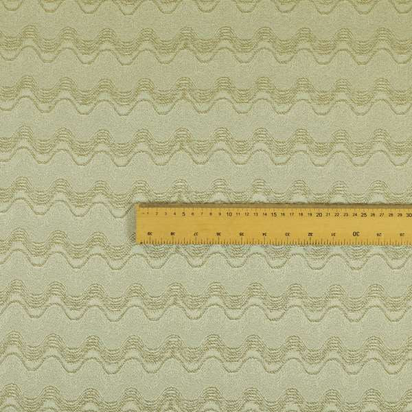 Fabriano Wave Pattern Chenille Type Cream Beige Upholstery Fabric CTR-946 - Handmade Cushions