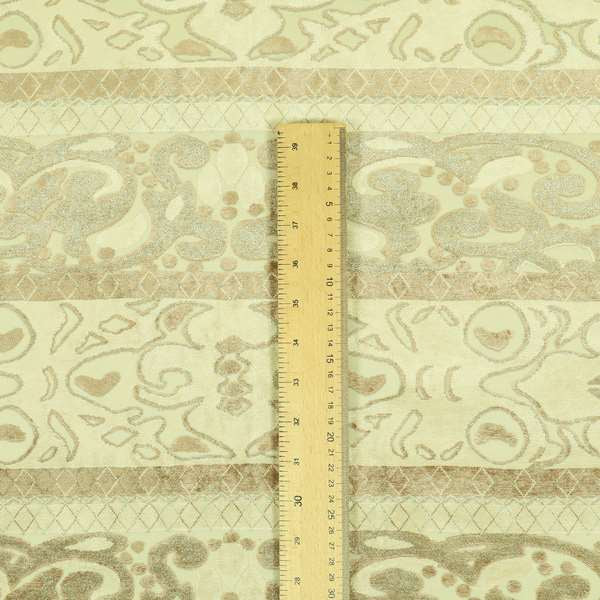 Casablanca Stripe Pattern Velvet Textured Furnishing Fabric In Brown Colour - Handmade Cushions